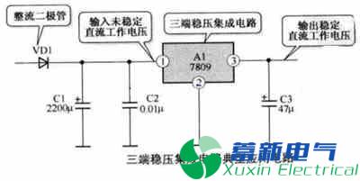 三端穩(wěn)壓集成電路典型應用電路圖
